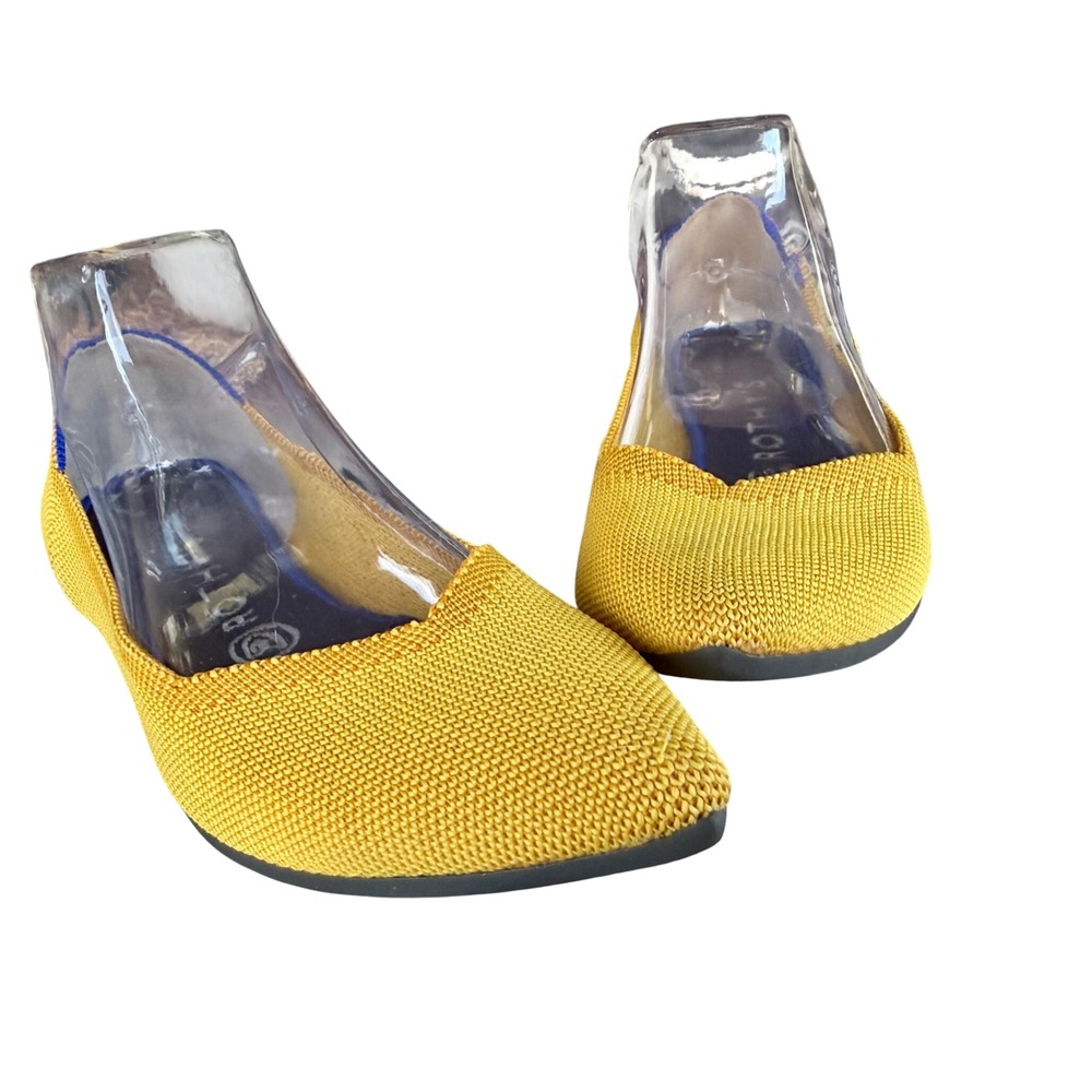 Rothys The Point Flats Marigold Yellow Pointed Toe Washable Shoes Womens 9 - Picture 2 of 10
